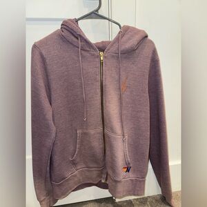 Aviator Nation Mocha Zip-Up Hoodie with Lightning Bolt